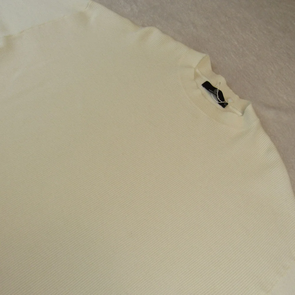 Lillusory Ribbed Oversized Sweater Womens S Cream White Like New Crew Neck Knit